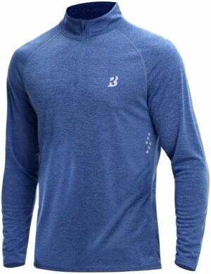 Roadbox UPF 50+ Running Shirts for Men - Long Sleeve Quick Dry 1/4 Zip Pullover for Fishing Outdoor Hiking Athletic Workout