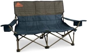 Kelty Low Loveseat Double 2 Person Camping Chair, Two Person Foldable Seat for Festivals, Concerts, Tailgates, Beach Days, Low Seat Height