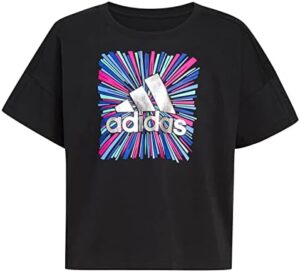 adidas Girls' Short Sleeve Loose Boxy Tee