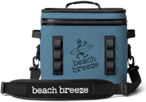 Beach Breeze Portable Soft Cooler Bag, Insulated Leak-Proof Ice Chest for Lunch, Drinks, Travel - Soft Cooler with Zipper, Mesh Pocket - Ideal for Beach, Picnic, Fishing, and Cooler for car.