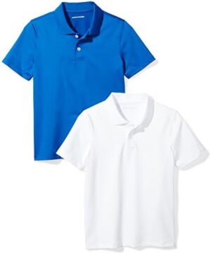 Amazon Essentials Boys and Toddlers' Active Performance Polo Shirts, Pack of 2