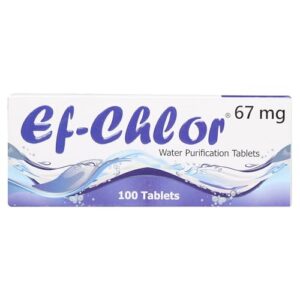 Ef-Chlor Water Purification Tablets/Drops (67 mg - 100 Tablets) - Potable Water Treatment Ideal for Emergencies, Survival, Travel, and Camping, Purifies (3.28-5.28) Gallons Water in 1 Tablet