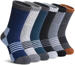 Kids Hiking Walking Socks, Boys Girls Toddlers Merino Wool Warm Socks,Wicking Cushion Crew Socks