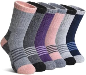 Kids Hiking Walking Socks, Boys Girls Toddlers Merino Wool Warm Socks,Wicking Cushion Crew Socks