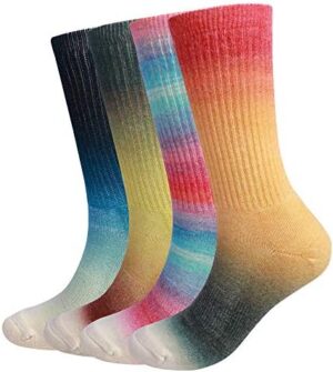 EnerWear 4 Pack Women's Merino Wool Outdoor Hiking Trail Crew Sock