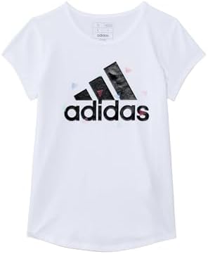 adidas Girls' Short Sleeve Cotton Essential T-Shirt Top