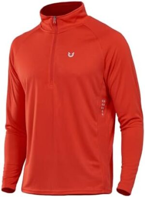 NORTHYARD Men's Running Shirt Long Sleeve Quarter Zip Pullover Moisture Wicking Quick Dry Athletic Workout Shirts