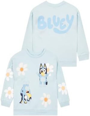 Bluey Sweater | Cotton Girls Sweatshirt | Flower Sweater |Girls Pullover