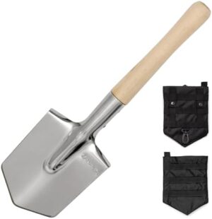 Camping Shovel - 20.8" Lightweight with Stainless Steel - Multifunctional Mini Shovel with Case - Compact and Durable Survival Tool for Outdoor Adventures - Military Style (Spetsnaz MPL)