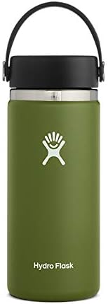 HYDRO FLASK Wide Mouth vacuum insulated stainless steel water bottle with leakproof closeable straw lid for cold water drinks, sports, travel, car and school