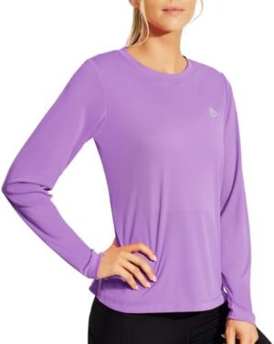 Women's Long Sleeve T-Shirts UPF 50+ Sun Protection Shirts Dry Fit Athletic Top Moisture Wicking Running Hiking Yoga