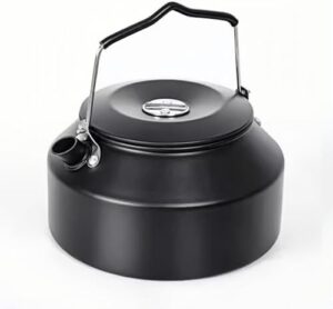 Camping Kettle 1.6L, Portable Outdoor Tea Kettle, Hard-Anodized Aluminum Coffee Pot, Compact and Lightweight for Stove Top Campfire Kettle, Picnics and Travel camping kettles for boiling water.