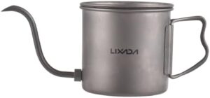 LIXADA camping kettle coffee pot Titanium coffee pot Removable coffee spout camping coffee pot