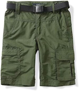 OCHENTA Men & Boys' Quick Dry Cargo Hiking Shorts Elastic Waist Athletic Outdoor Scout Fishing