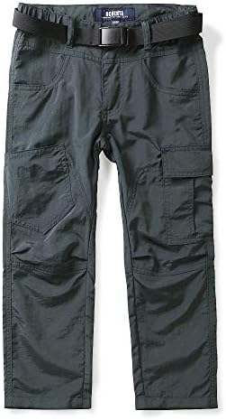 OCHENTA Men's & Boy's Pull on Casual Cargo Hiking Pants, Quick Dry Outdoor Camping Fishing