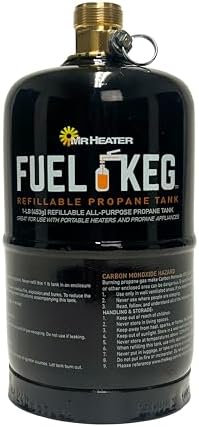 Mr. Heater Fuel Keg. - 1 lb. / 16 oz. Empty Refillable Propane Tank – DOT Certified, Black