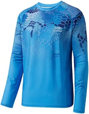 BASSDASH Men’s UPF 50+ Camo Fishing Shirt Quick Dry Long Sleeve Kayaking Hiking T-Shirts