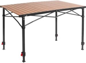 Adjutable Camping Table Folding Large for 2-6 Person, Foldable Camp Table with Aluminum Roll-up Tabletop for Outdoor & Indoor, Cooking, Picnic, Bech, Sturdy, Stable, Loads 220 Lbs