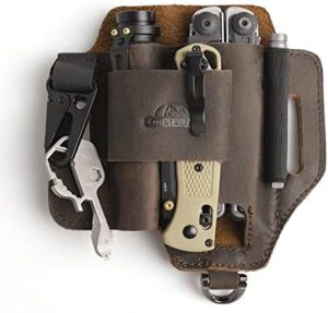 Topstache Leather Multitool Sheath,EDC Belt Organizer for Work and Daily Use,Leatherman Sheath,EDC Pocket Organizer for Flashlight and Multitool,Gifts for Men for Multitool,Darkbrown