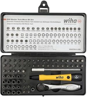 Wiha 75965 65 Piece System 4 ESD Safe Master Technician Ratchet and MicroBits Set