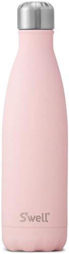 S'well Stainless Steel Water Bottle, 17oz, Pink Topaz, Triple Layered Vacuum Insulated Containers Keeps Drinks Cold for 36 Hours and Hot for 18, BPA Free, Perfect for On the Go