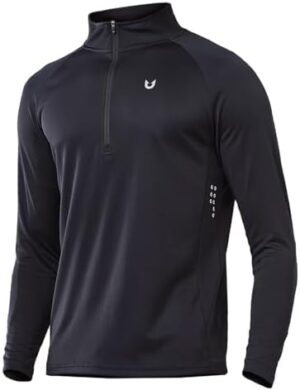 NORTHYARD Men's Running Shirt Long Sleeve Quarter Zip Pullover Moisture Wicking Quick Dry Athletic Workout Shirts