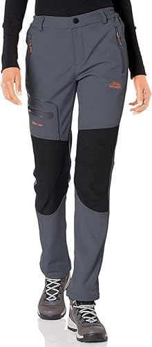 BenBoy Women's Outdoor Waterproof Windproof Fleece Slim Cargo Snow Ski Hiking Pants