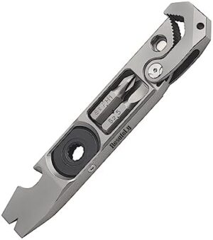 Titanium Pry Bar,Multi-tool,EDC Tool,Versatile Pry Tool,Bottle Opener,Wrench,Ratche screwdriver,Nail puller,Crowbar in One,Compact Versatile Pocket Pry Bar for Everyday Carry