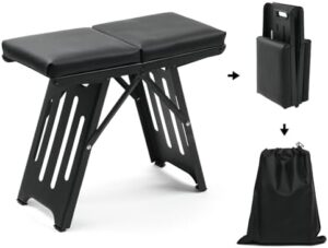 Folding Stool with Handle, Folding Chair, Folding Bar Stool for Adults, Foldable Stool with Non-Slip Feet, Heavy Duty and Portable, Ideal for Indoor and Outdoor Use, Camping, Fishing, BBQ, Travel