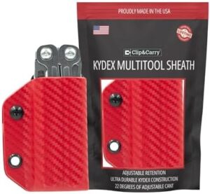 Clip & Carry Kydex Multitool Sheath for Leatherman Wingman/Sidekick/REBAR/REV - Made in USA (Multi-Tool not Included) EDC Multi Tool Sheath Holder Holster Cover