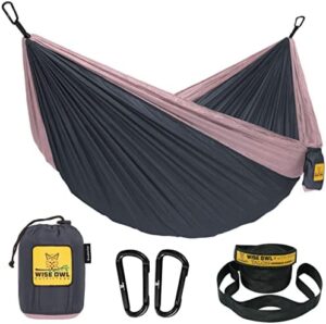 Wise Owl Outfitters Hammock for Camping Hammocks Gear for The Outdoors Backpacking Survival or Travel - Portable Lightweight Parachute Nylon - Up to 500lbs