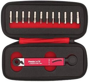 Prestacycle TorqRatchet Pro Multi-tool – TWO-IN-ONE Install/remove Ratchet plus 2~10Nm Beam Torque Tool 3X Readout (Wallet Kit with (12) S2 Hex Bits) (Pro Deluxe Kit)