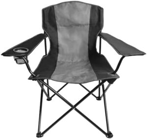 WILDROOTS Basic Camping Chair with Mesh Cup Holder,Collapsible Chair with Carry Bag Included for Camping,Hiking,Beach,Traveling,Sports,Garden,Fishing