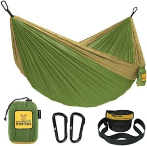 Wise Owl Outfitters Hammock for Camping Hammocks Gear for The Outdoors Backpacking Survival or Travel - Portable Lightweight Parachute Nylon - Up to 500lbs